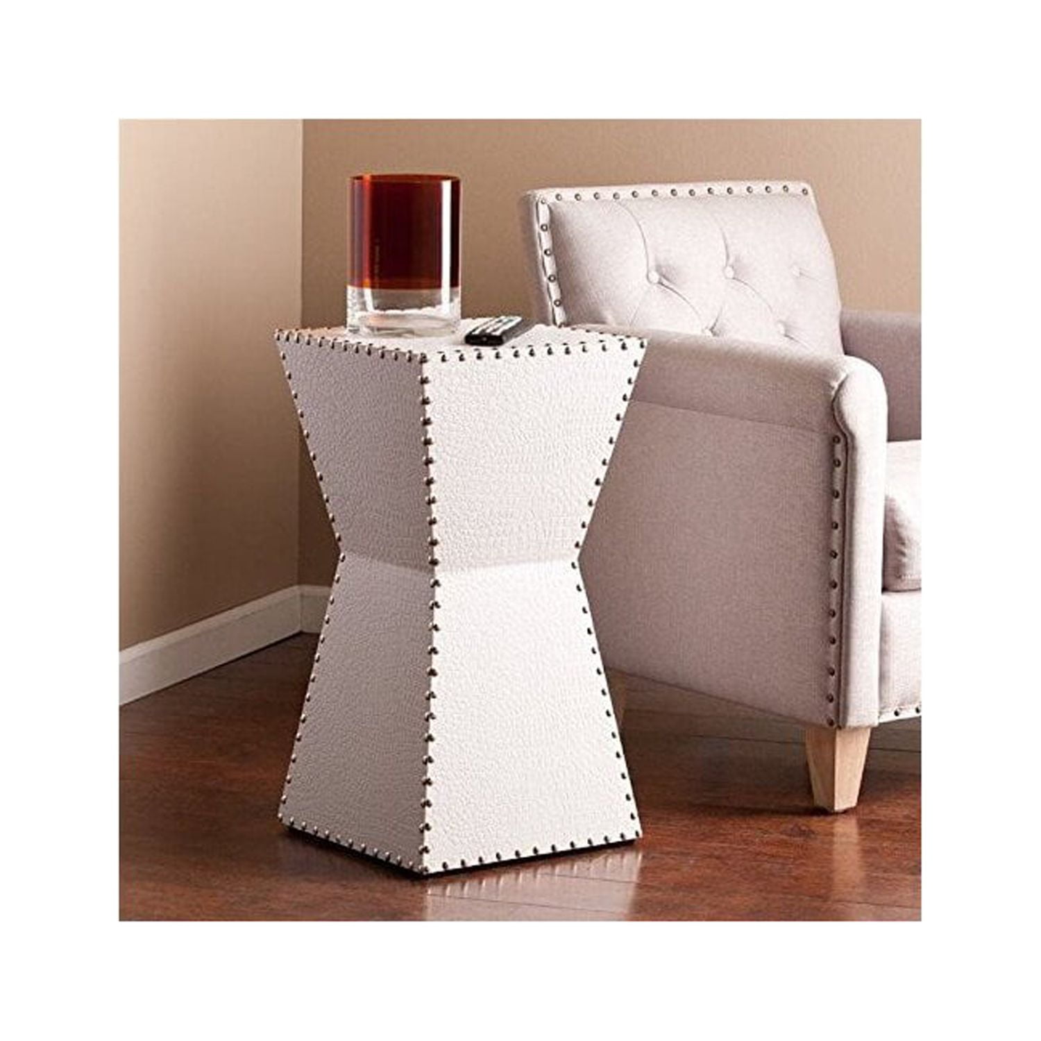 SEI Warrington Faux Leather Accent Table