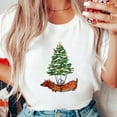 thumbnail image 1 of SEIKEMS Dachshund Christmas Tree Shirt: Cotton Weiner Dog Tee, 1 of 4
