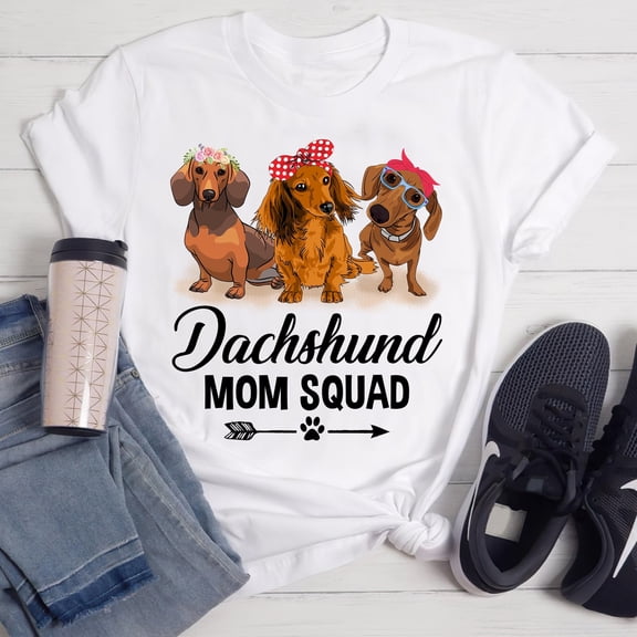 SEIKEMS Dachshund Mom Squad Awesome Dachshunds Dog T-Shirt, Best Gift For Dog Lovers Dachshund Owners, Best Gift For People Loving Dog