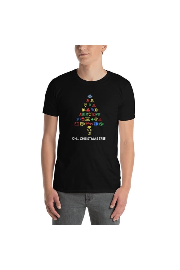 Dash Light Christmas Tree Car Shirt Funny Gearhead Gift X-mas Gift Car Guy Christmas Gift Short-Sleeve Unisex T-Shirt More Colors Available