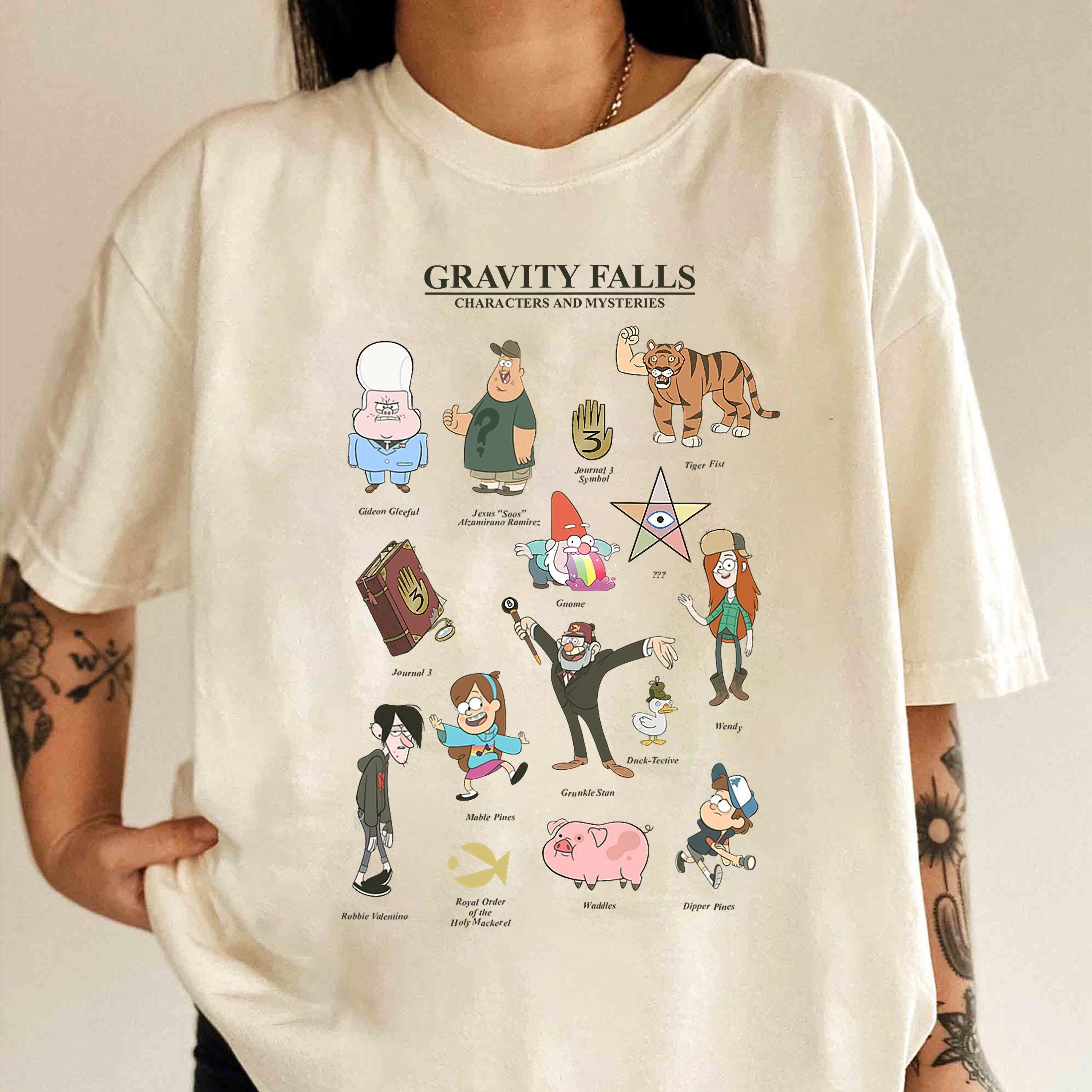 SEIKEMS Disney Gravity Falls Character And Mysteries Textbook T-Shirt ...