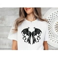 thumbnail image 1 of SEIKEMS Gothic Bat Wing Bow Shirt, Dark Halloween Aesthetic Tee, Spooky Goth Bow Top, Black Bat Ribbon Shirt, Alternative Gothic Style Tee, 1 of 4
