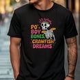 thumbnail image 1 of SEIKEMS Mardi Gras Shirt Po' Boy Bones Crawfish Dreams Louisiana Mardi Gras T-Shirt New Orleans Carnival Tee Day of the Dead Gift, 1 of 4