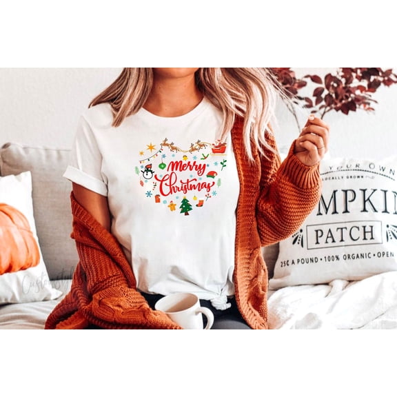 SEIKEMS Merry Christmas T shirt Reindeer Christmas T Shirt outfit Costume Xmas Family Holiday Gift Santa Christmas Tree