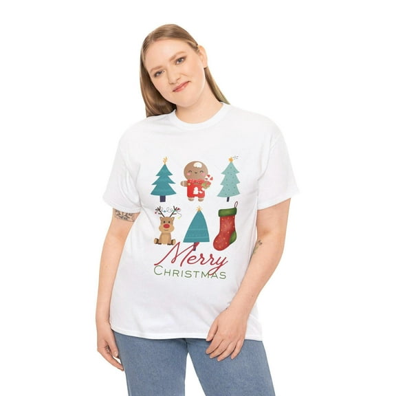 SEIKEMS Merry Christmas Unisex Tee: Holiday Characters Cotton Shirt
