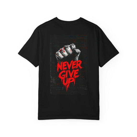SEIKEMS Never Give Up Graphic Tee: Motivational Fitness Shirt