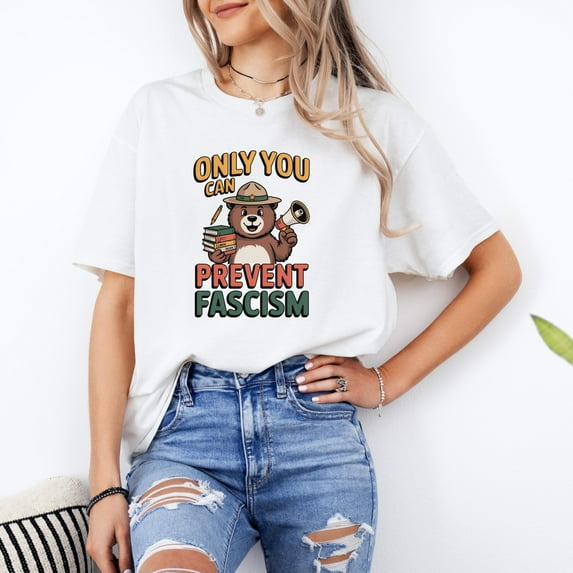 SEIKEMS Only You Can Prevent Fascism Shirt Activism T-Shirt, Fascism Protest Tee, Retro Propaganda Graphic Top, Social Justice Gift