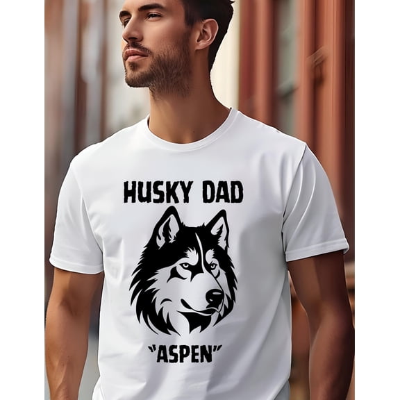 SEIKEMS Personalized Husky Dad Or Mom T-Shirt, Unisex Pet Lover Tee, Gift for Dog Owners, Father's Day Apparel, Alaskan Husky Lover
