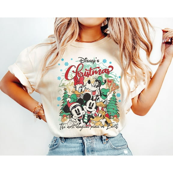 SEIKEMS Retro Disney Christmas Shirts, Mickey's Very Merry Christmas Party Shirt, Magic Kingdom Christmas Shirt, Disney Christmas Holiday Shirt