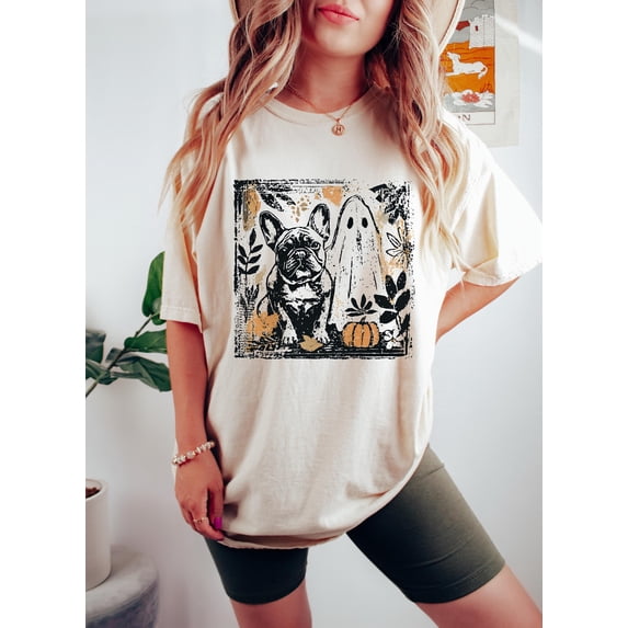 SEIKEMS Retro Halloween Ghost Shirt: Spooky Dog Mom Sweatshirt