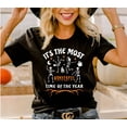 thumbnail image 1 of SEIKEMS Skeleton it’s the most wonderful time of the year T-Shirt, most wonderful time shirt, fall skull shirt, pumpkin spice shirt, goth t shirt, 1 of 4