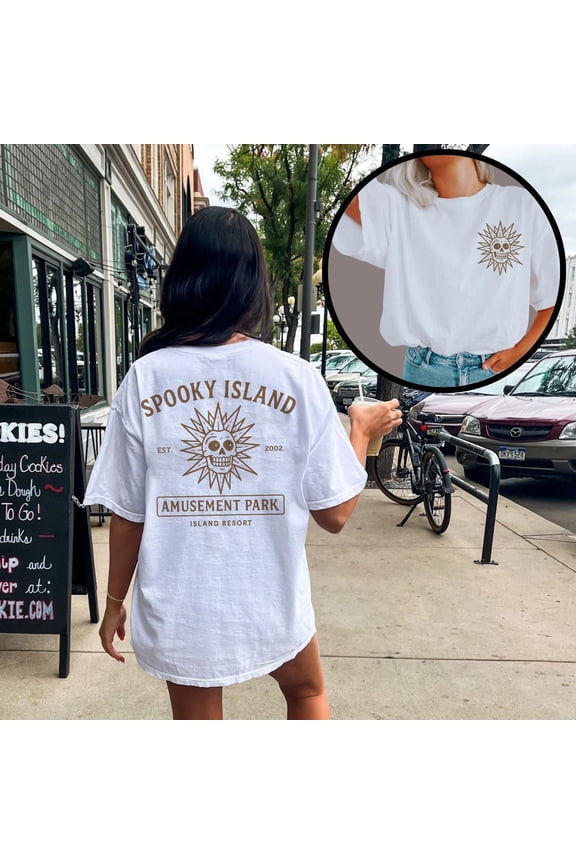 Spooky 2 Sides Shirt, Spooky Disco Skull Tee, Summerween Tshirt, 90s Vintage Halloween Shirt