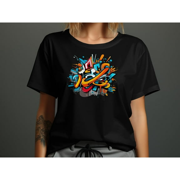 SEIKEMS Urban Graffiti Art T-Shirt, Colorful Street Style Tee, Trendy Hip Hop Fashion, Unisex Graphic Shirt