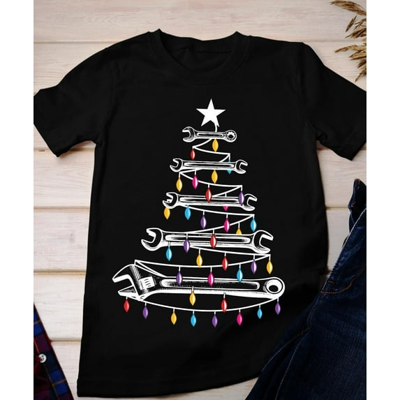 SEIKEMS Wrench Christmas Shirt, Mechanic Christmas T-Shirt, Cool Christmas Gift For Dad, Husband Christmas Gift From Wife, Mechanic Xmas Gift