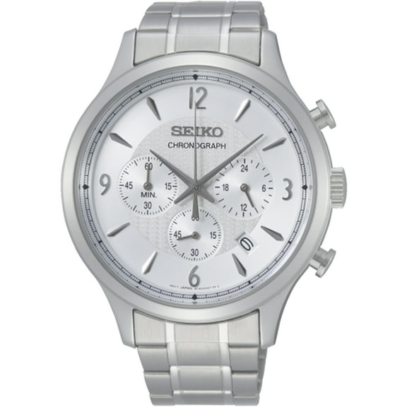 SEIKO SSB337P1,Men's Chronograph,Stainless Steel Case & Bracelet,Silver Dial,date,100m WR,SSB337