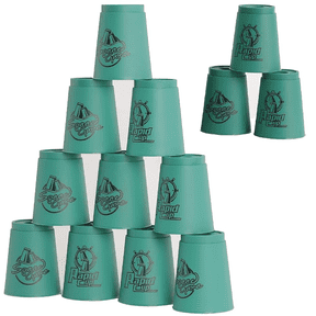 SEISSO 12-Piece Speed Stacking Cups, Lightweight Nesting Cup Game Set, Dark Green