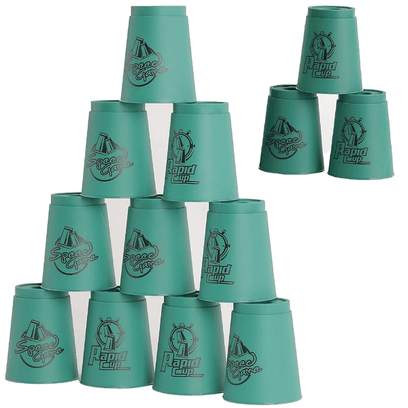 SEISSO 12-Piece Speed Stacking Cups, Lightweight Nesting Cup Game Set, Dark Green