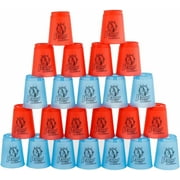 SEISSO 24pcs Stacking Cups, Quick Stack Cups Set Classic Family Stack Cups Game Speed Training  Toys, Best Christmas Gift for Boys Girls Kids, Blue&Red