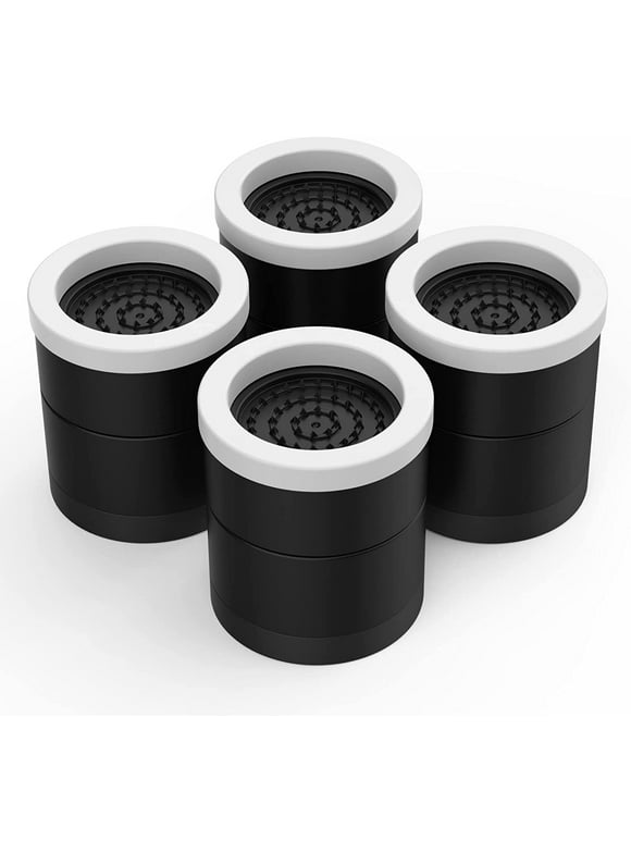 SEISSO 4 Pack Bed Risers Adjustable Furniture Risers 1.7"/3.4" Lift,  Stackable Round Risers Lifts for Couches Sofa Table Cabinet Chair Legs up to 1,200 lbs, Space Saving (Black)