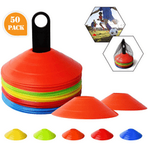 SEISSO 50Pcs Soccer Cones Sports Cones for Drills Cones for Field Training Football Outdoor Sports Games Back to School Supplies,Multi-Color