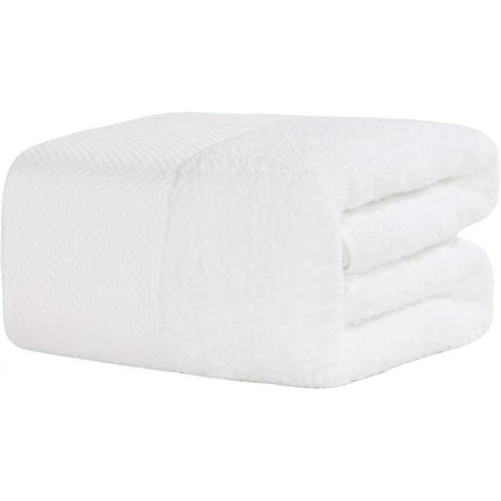 DEWEL 100% Cotton Bath Towel 35''x70''Oversized Bathroom Towels Highly Absorbent & Quick Dry Shower Towel Luxury Towels Multipurpose Use for Spa, Fitness, Sports, Yoga, White