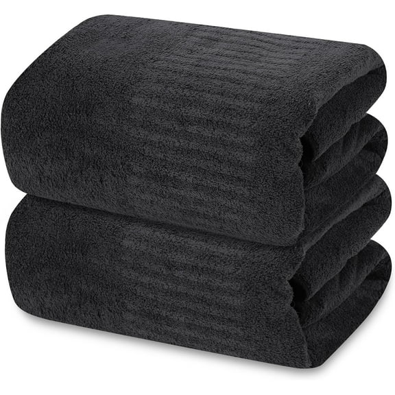 SEISSO Bath Towel Sets, Dark Gray
