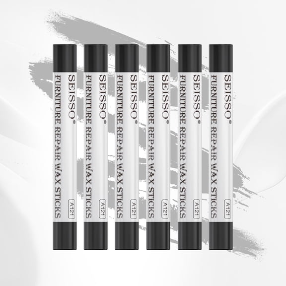 SEISSO Furniture Repair Crayon, 6 PCS Wood Filler Sticks, Scratch Repair Wax, Furniture Marking Repair for Scratch, Cracks, Hole, Table, Cabinets, Laminate Wood Floor, Guitar, Instrument, Black