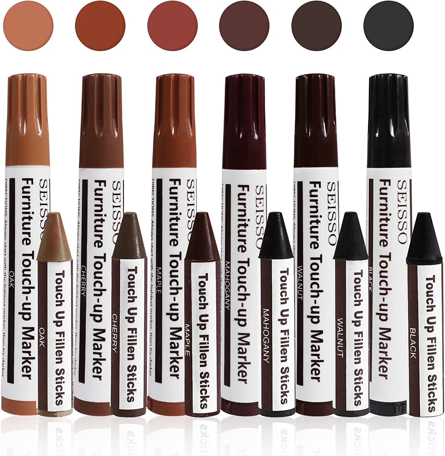 SEISSO Wood Furniture Touch Up Markers Wood Floor Repair Pen and