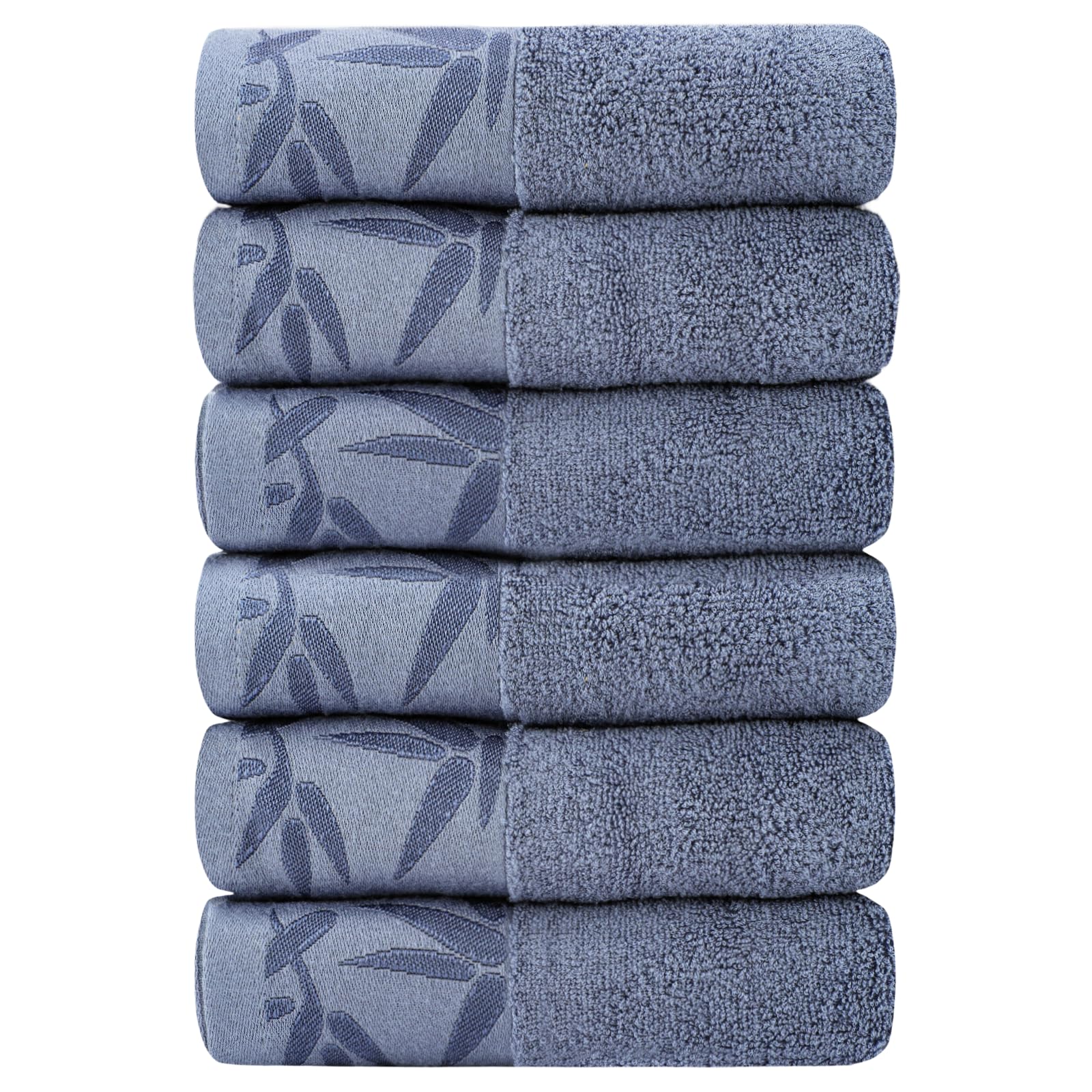 SEISSO Hand Towels 6 Pack,Soft Viscose Made from Bamboo Hand Towel, Highly Absorbent & Quick Drying Decorative Hand Towels for Bathroom, Multipurpose Use for Face,Spa,Salon Towels, 13x29 inches, Blue