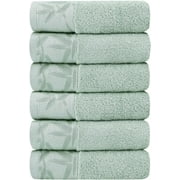 SEISSO Hand Towels Set for Bathroom Kitchen,100% Bamboo Viscose Washcloths, 450GSM Small Bath Towel 13” x 29”, Super Soft Face and Body Towel for Home, Hotel, Salon, Gym(Green)