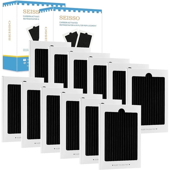 DEWEL Refrigerator Air Filter Replacement for Frigidaire & Electrolux,12 Packs Refrigerator Filter Activated Carbon Filter Reduce Odors for EAFCBF, PAULTRA, RAF1150 242061001,242047801, 242047804