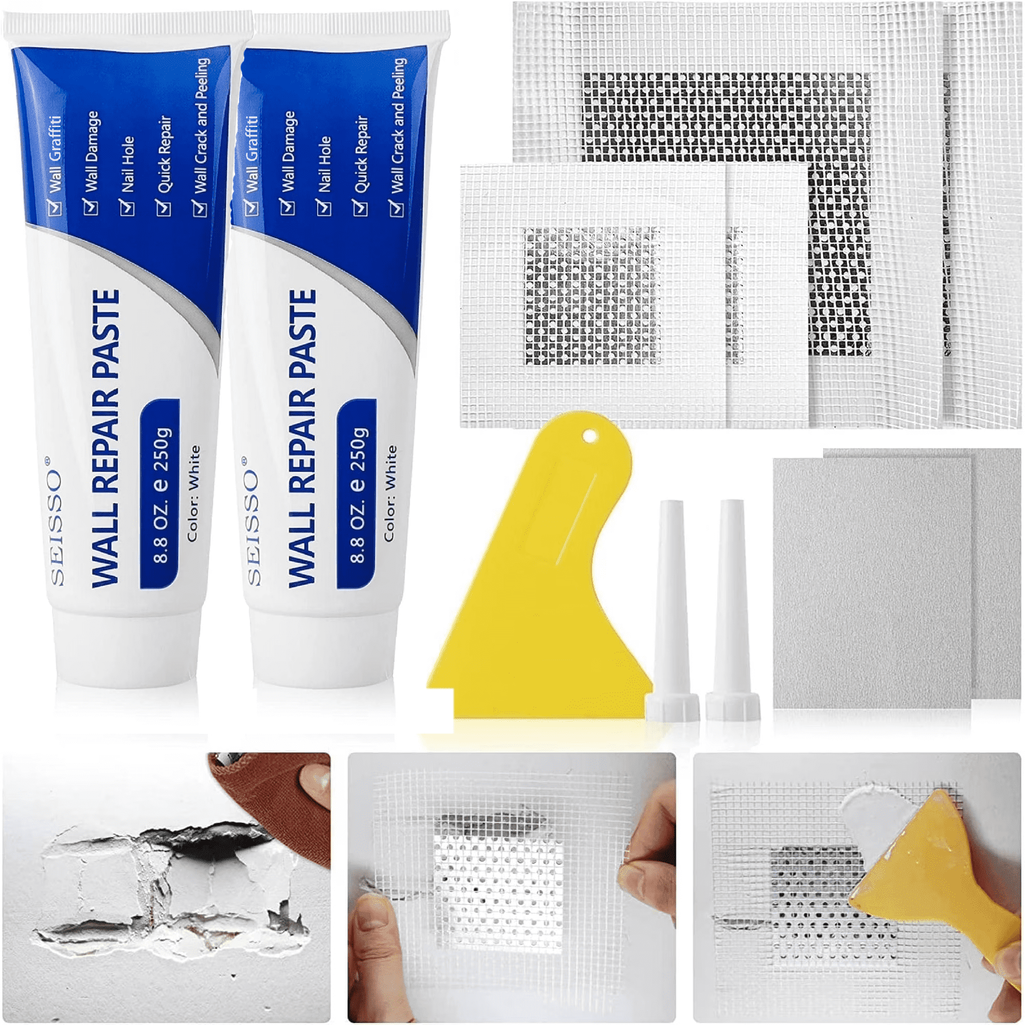 Spackle Wall Repair Kit,Drywall Repair Patch Kit,Simple Small Wall Hole Filler＆Efficient Crack - View #7