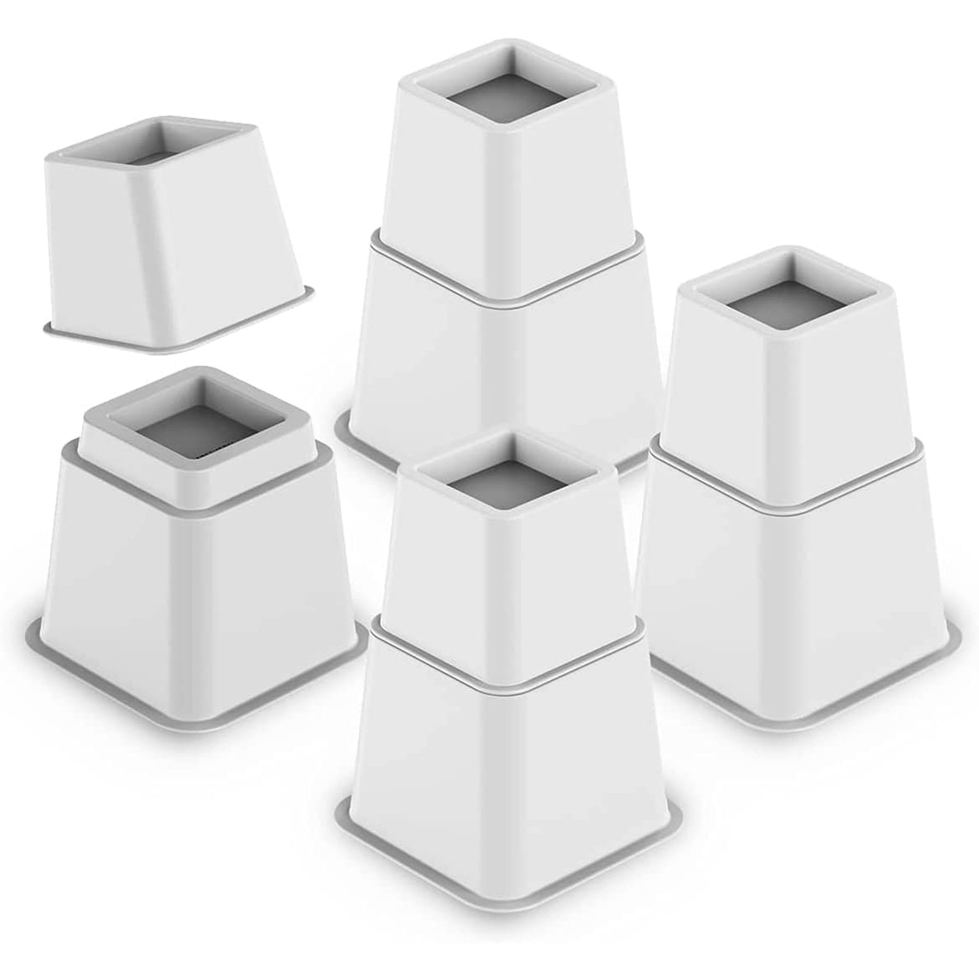 SEISSO Stackable Bed Risers Adjustable Furniture Risers Heavy Duty ...