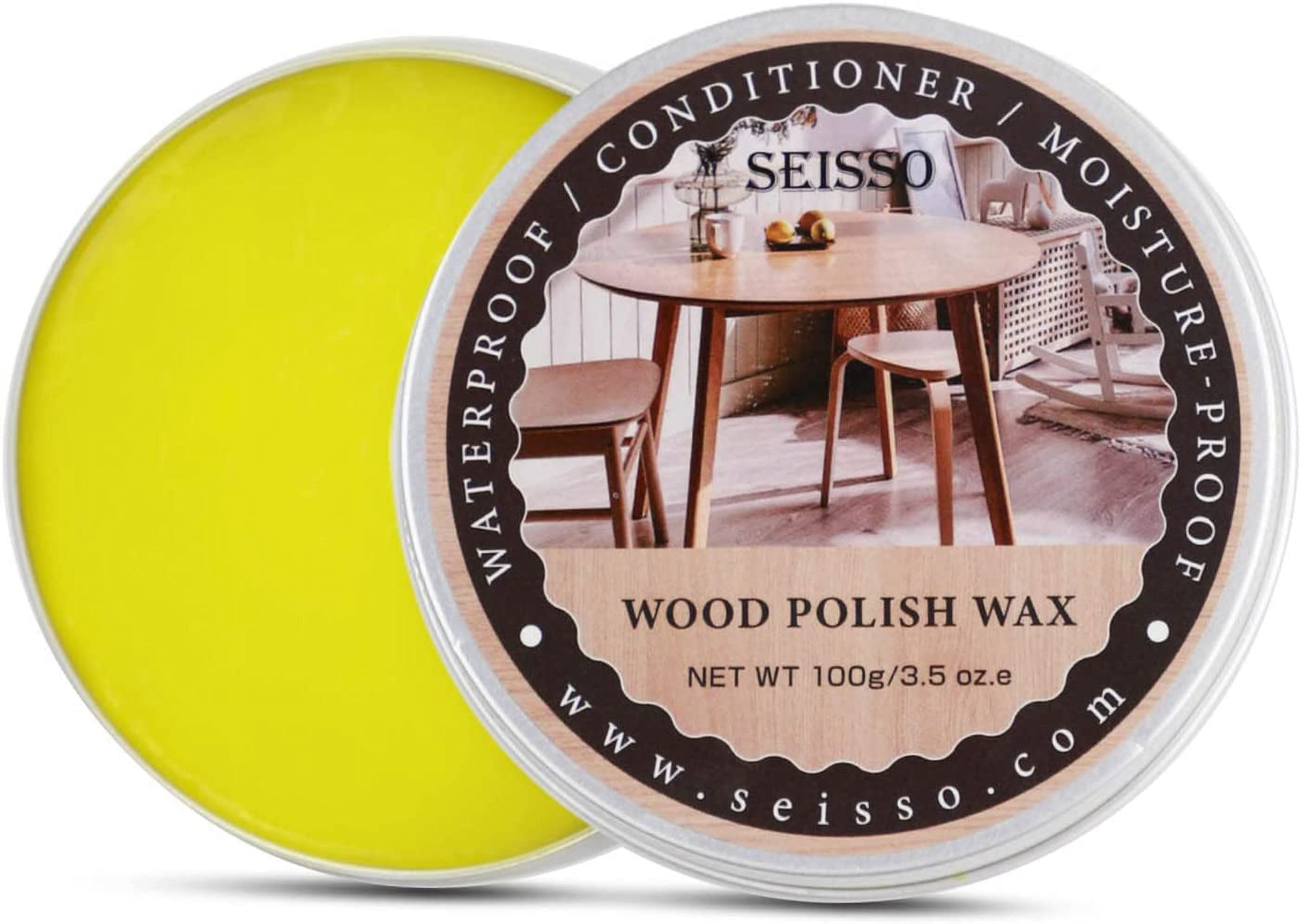 SEISSO Wood Polish Wax, Paste Wax for Wood Finish, Wood Wax Polish,  Conditioner, Cleaner, Restorer, Furniture Polish for Wooden Floors,  Cabinets
