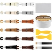 Wood Putty Wood Filler Wood Furniture Repair Kit, 12 Colors Wood Filler Stainable and Water-Based Wood Putty Floor Touch Up Kit Cover Surface Scratch for Wooden Floor Table Cabinet