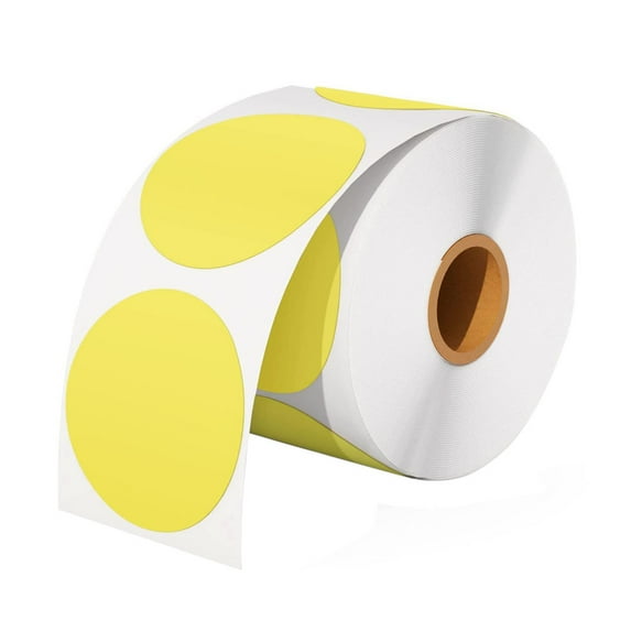 SEIWEI 1 Roll / 500Pcs Self-Adhesive Waterproof Printer Labels Thermal Paper Printer Label Sticker (Yellow)