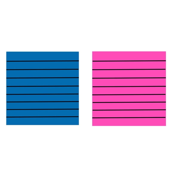 SEIWEI 100 Sheets Translucent Sticky Notes with Lines PET Translucent Sticky Notes 2 Colors Annotation Tags (Blue + Fuchsia)