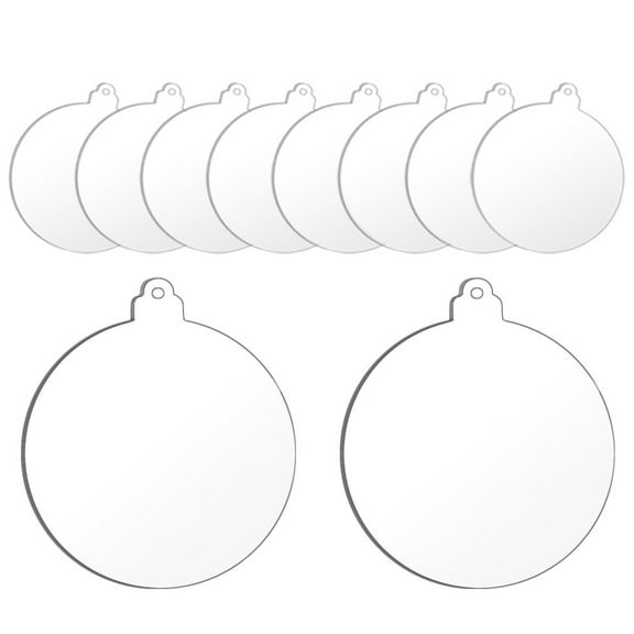 SEIWEI 10PCS Acrylic Blank Round Ornaments Clear Discs Circles Craft for DIY Christmas Ornaments Tag (1.5mm/0.06in)