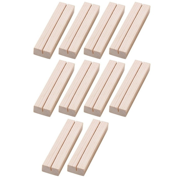 SEIWEI 10PCS Standing Card Table Wooden Holder Wooden Display Bases for Card Photo Sign Menu 4 Size Choice
