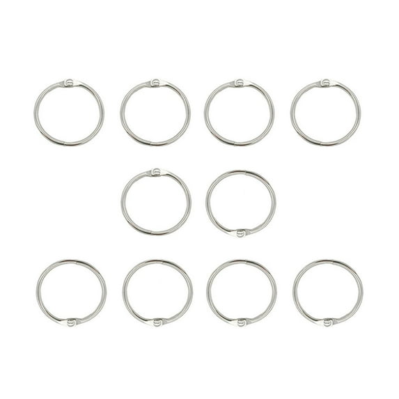 SEIWEI 10Pcs Metal Book Rings Notebook Loose-Leaf Ring for Word Card Albums Office Paper Management (50#)