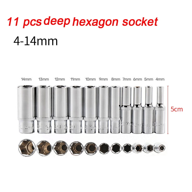 SEIWEI 11PCS Socket Wrench Set Size 25mm / 50mm Deep Socket or Deep ...