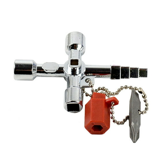 SEIWEI 2PCS Triangular Key Wrench with Key Ring Zinc Alloy Wrench Tool Multifunction Mini Hand Tool