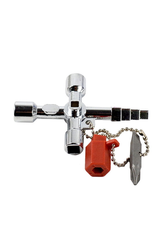 2PCS Triangular Key Wrench with Key Ring Zinc Alloy Wrench Tool Multifunction Mini Hand Tool