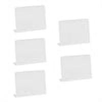 SEIWEI 5Pcs Plastic Party Tabletop Displays L-Shaped Display Board Small Desktop Sign Erasable Blackboard (White)