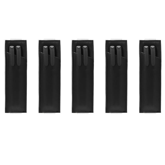 SEIWEI Adjustable Elastic Band Pen Holder for Notebook Pencil PU Leather Pens Pouch Pencil Holder (Black)