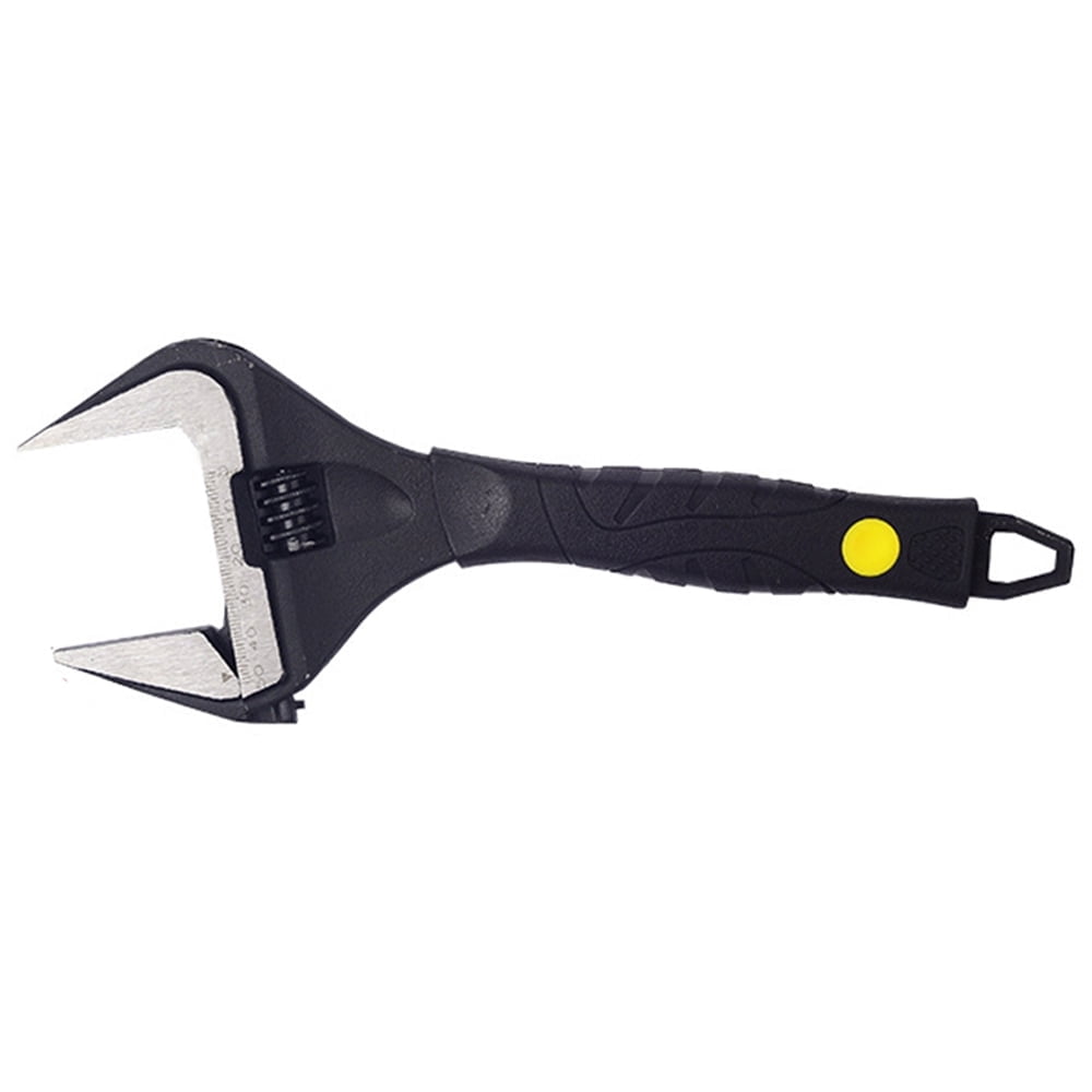 SEIWEI Adjustable Wrench Steel Spanner Wrench Opening Bathroom Nut Key DIY Hand Tool 10" Black