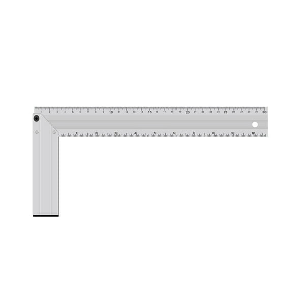 SEIWEI Aluminum Alloy Square Woodworking Ruler L-Squared Framing Tool 90 Degree Angle Precision Measuring Tool (30cm/11in)