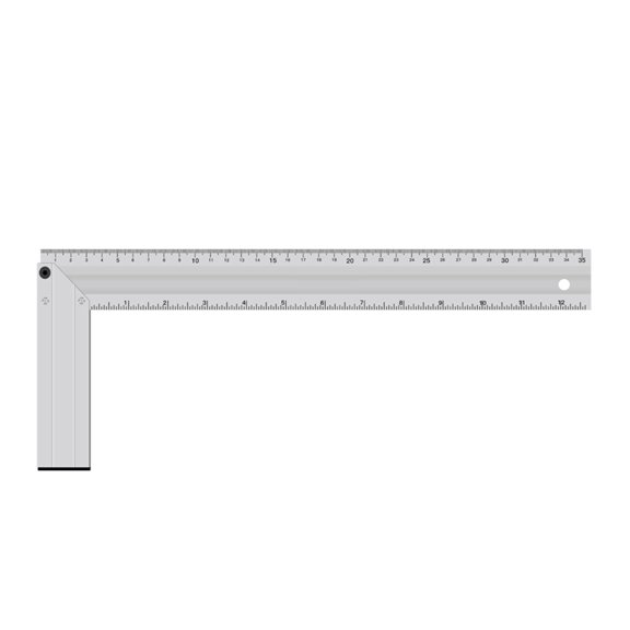 SEIWEI Aluminum Alloy Square Woodworking Ruler L-Squared Framing Tool 90 Degree Angle Precision Measuring Tool (35cm/13in)