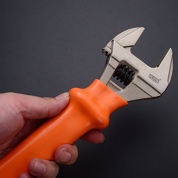 SEIWEI Chrome Vanadium Steel Wrench with Graduations 8''(200mm) Mini Spanner Wrench Orange