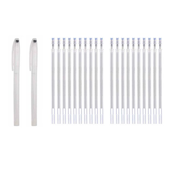 SEIWEI Leather Marking Pen Mercury Pen Set Colorful Refills and Pen 2pcs Pen Shell with 20pcs Refills (White)